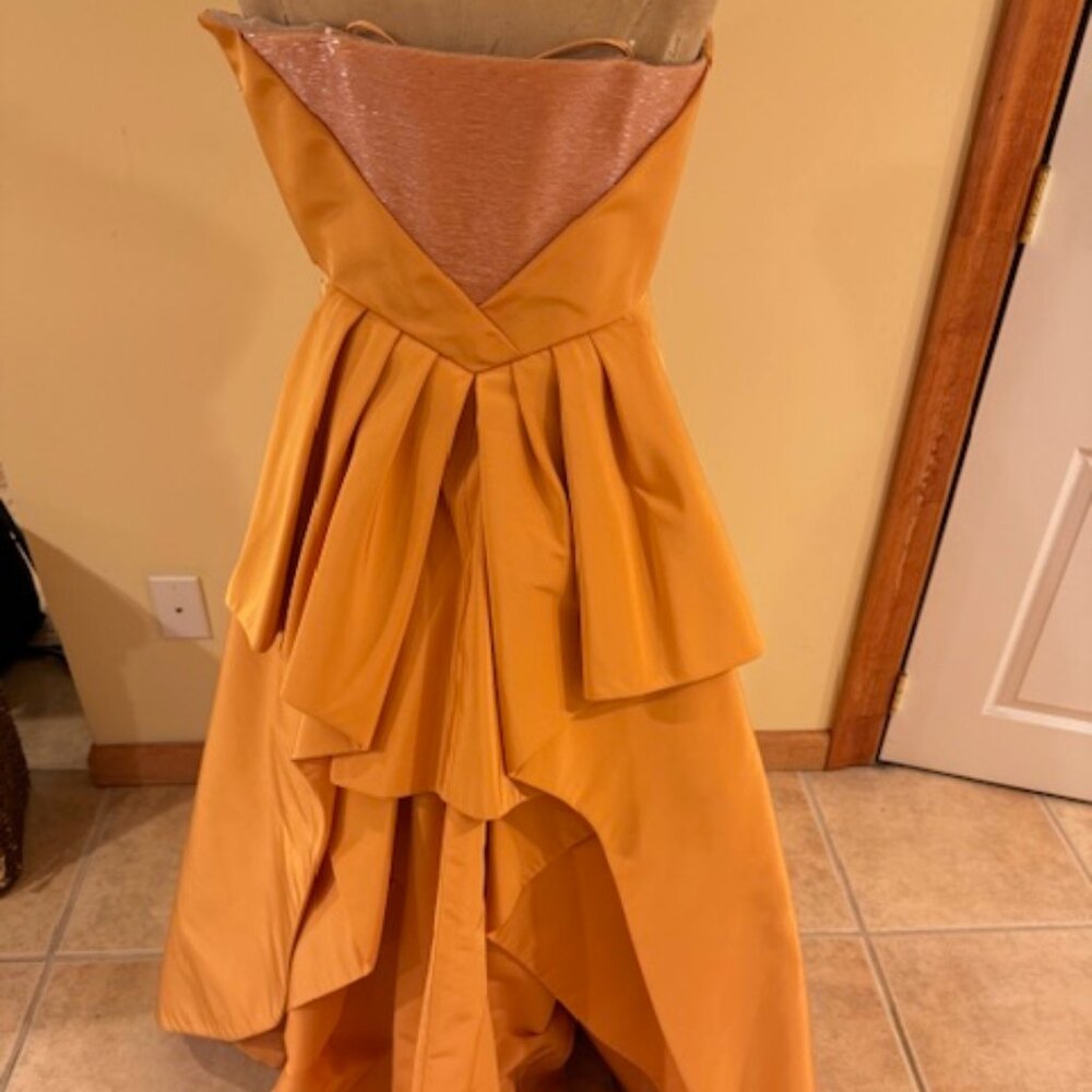 J. Mendel Golden Strapless Evening Gown, Size 10